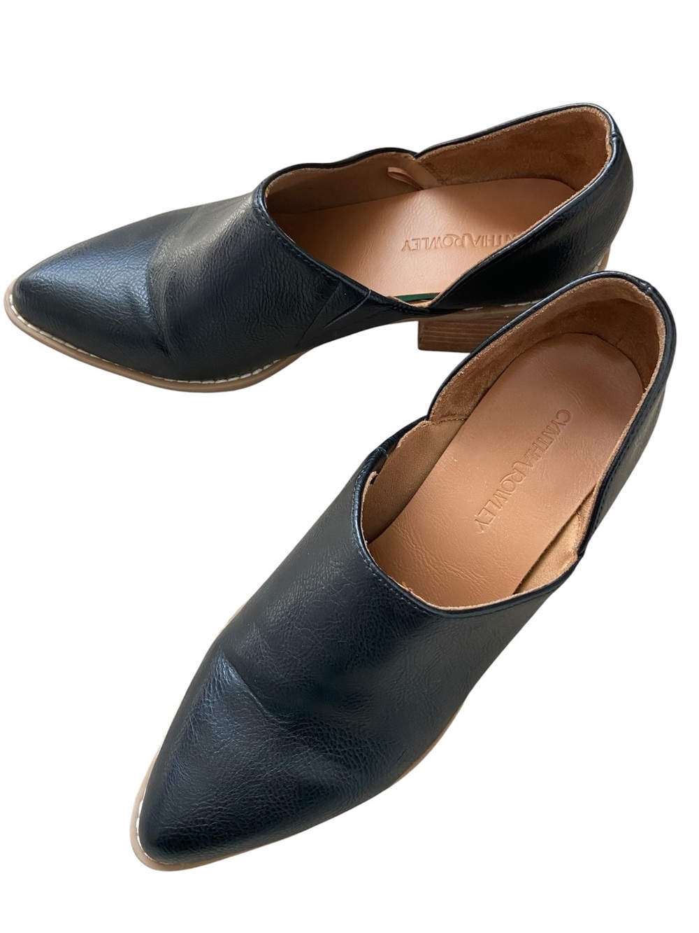 Cynthia Rowley | Black Pointed Toe D’Orsay Loafers Block Heel Size 10M